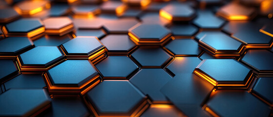Abstract Hexagonal Metal Texture