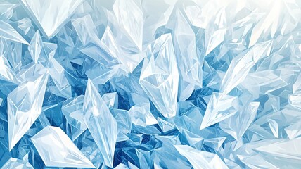 Obraz premium Frozen Crystal Abstract Background: A captivating abstract background featuring a mesmerizing array of icy blue crystals.
