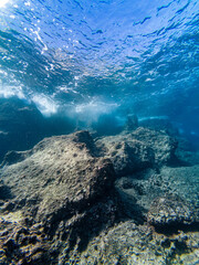 Obraz premium Antalya looking up from reefs vertical backgorund