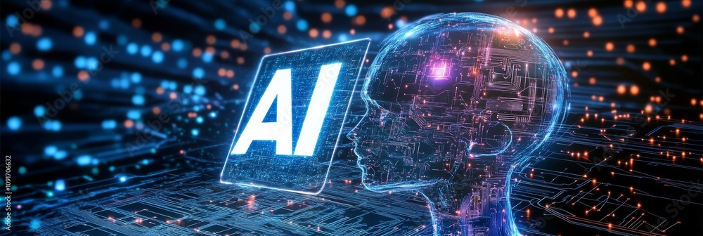 Poster exploring how artificial intelligence enhances digital business and drives innovation