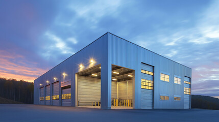 Naklejka premium Moderne Architektur bei Sonnenuntergang in der Natur