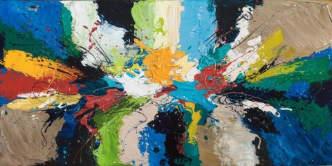 Fototapeta premium Explosive Symphony of Colors in Abstract Expressionism