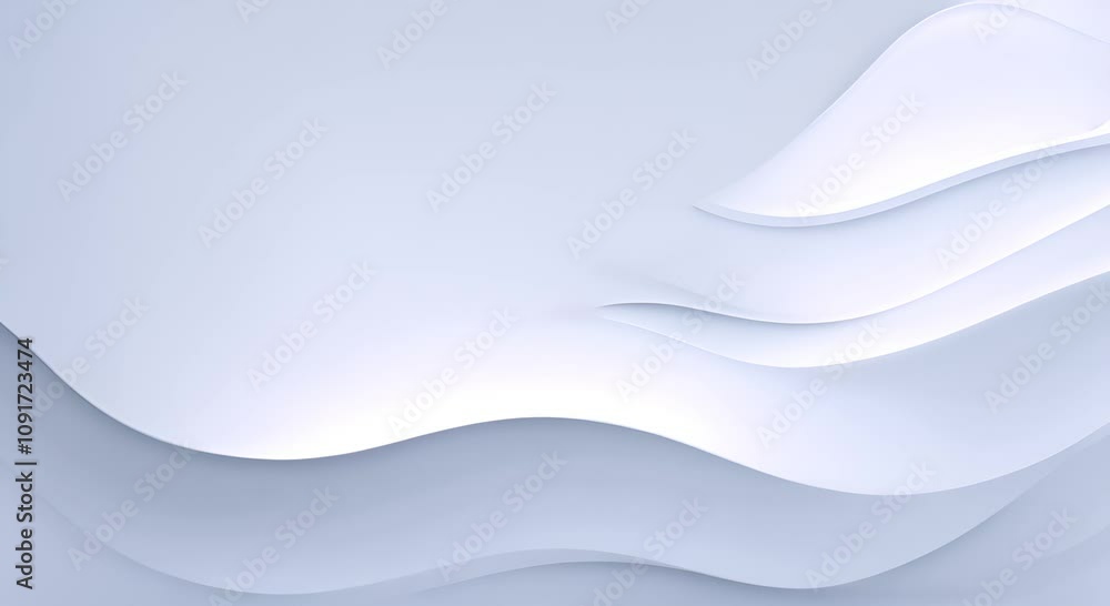 Poster abstract white smooth curved lines on neutral background for minimalist design concepts motion video