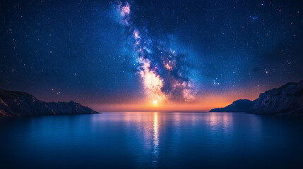 night sky and sea