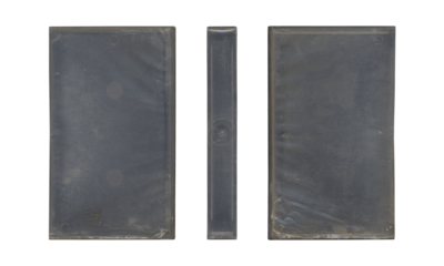 composition of Old VHS video cassette cover plastic box png isolated with clear area for mockup on transparent background in retro Y2K style