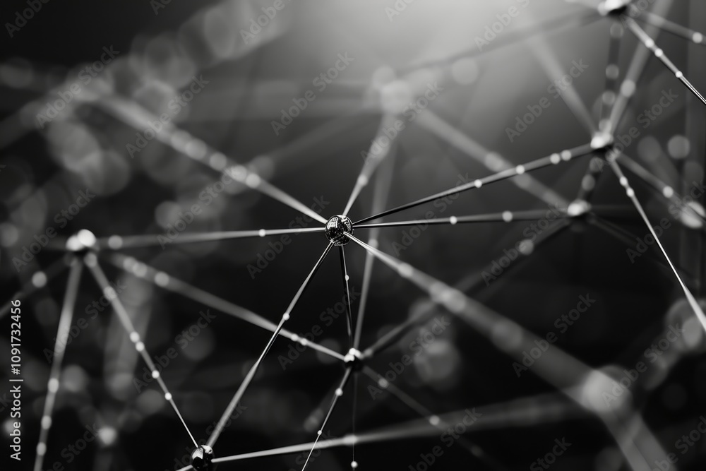 Poster this visual representation showcases a network of interconnected lines and nodes, highlighting compl