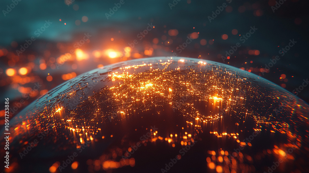 Poster communication technology with global internet network connected in world wide. telecommunication and