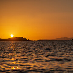 Sunset over the sea to Iceland view - 02