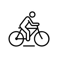 Obraz premium Person Riding Bicycle Icon Outline