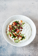 Cottage cheese with bacon