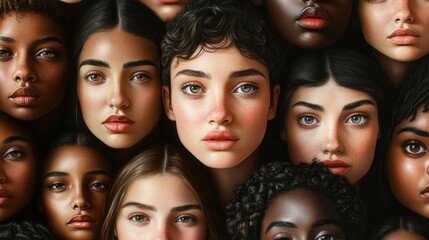 Portrait of a diversity models from above