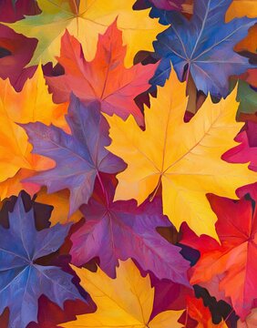 Carpet, grunge with klon motif. Stock photo.