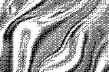Pixel pattern with abstract wave gradient. Grainy bitmap overlay background, for retro game, manga. Vector illustration of dithered halftone texture, digital glitch art
