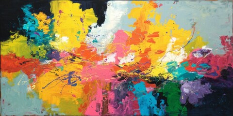 Fototapeta premium Explosive Symphony of Colors in Abstract Expressionism