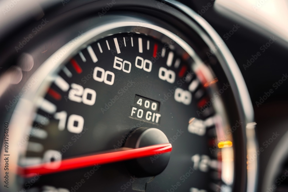 Poster the speedometer shows a reading of 60 with a maximum of 400, indicating the car's speed during an en