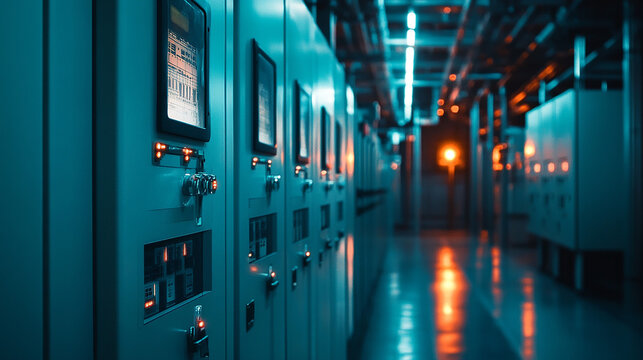 Lock out and Tag out , Lockout station, machine specific lockout devices and lockout point. Electrical switchgear, Industrial electrical switch panel at substation in industrial zone at power plant