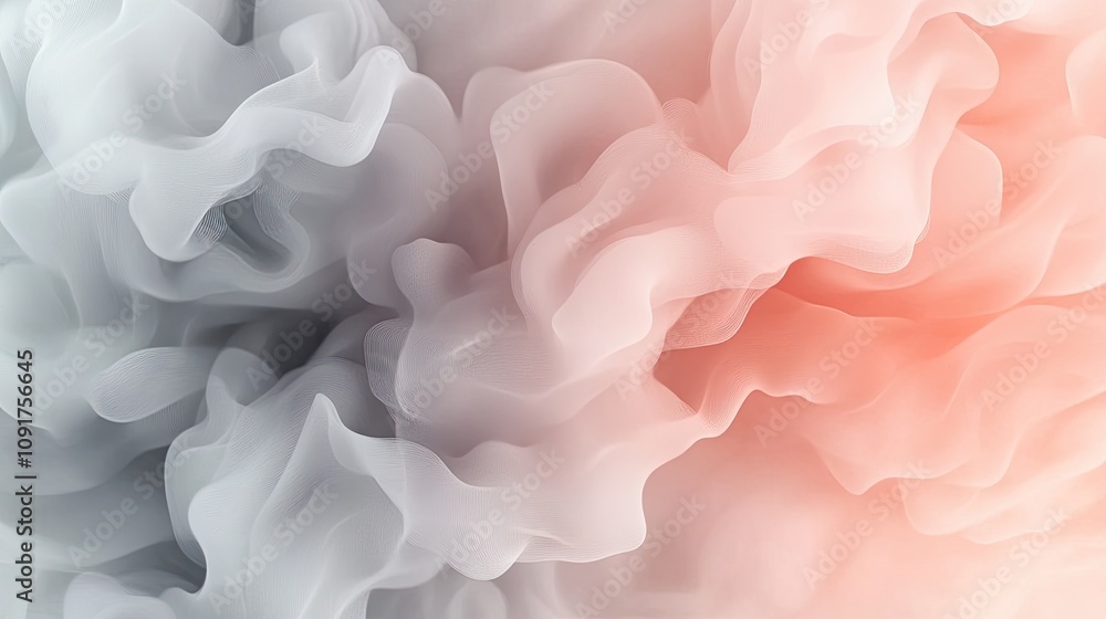 Poster elegant abstract background with soft pink and gray waves, featuring gentle lighting in a modern des