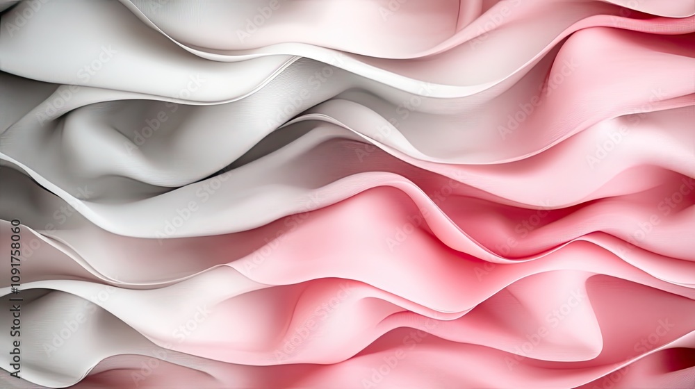 Poster elegant abstract background with soft pink and gray waves, featuring gentle lighting in a modern des