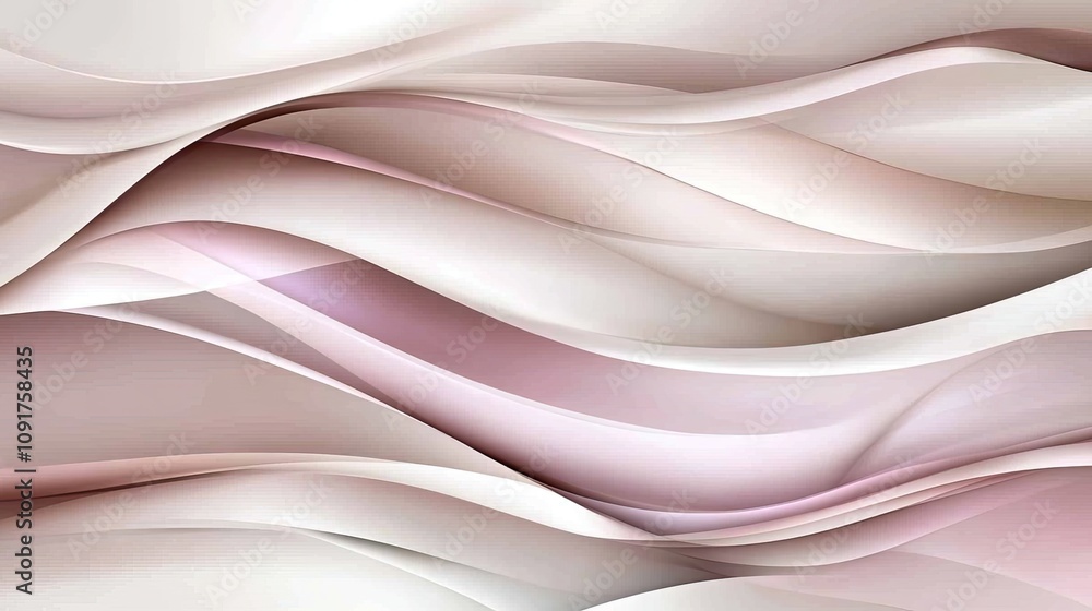 Poster elegant abstract background with soft pink and gray waves, featuring gentle lighting in a modern des