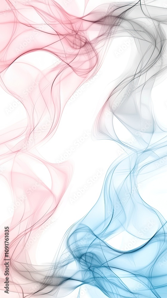 Poster elegant abstract background with soft pink and gray waves, featuring gentle lighting in a modern des
