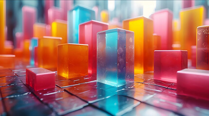 3D artwork that captures the essence of going viral on the internet utilizing vibrant colors and dynamic shapes to represent the spread of content across