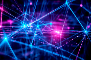 Fototapeta premium Vibrant Laser Beams with Neon Colors