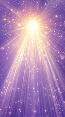 a bright light shining through a purple sky