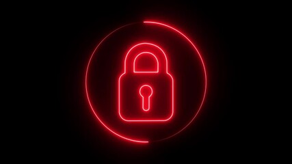 Cyber security technology concept with personal data video Cyber Security of Digital Data Network Protection. Lock Icon animated background Alpha channel Premultiplied 