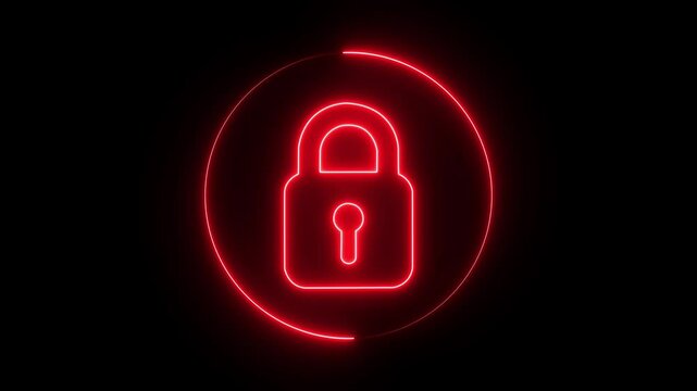 Cyber security technology concept with personal data video Cyber Security of Digital Data Network Protection. Lock Icon animated background Alpha channel Premultiplied 