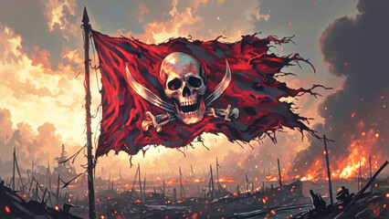Naklejka premium Pirate Flag, Pirate Flag digital image.