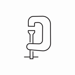construction tool clamp icon sign vector