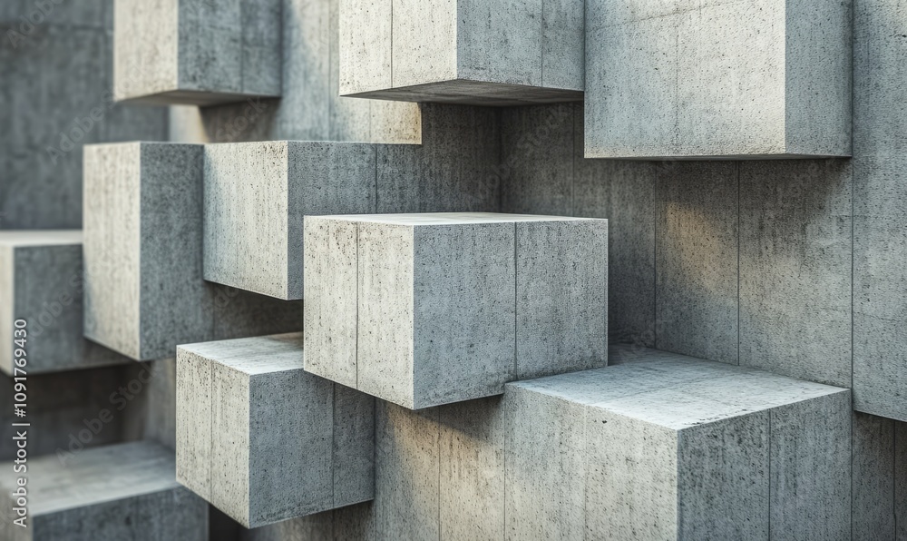 Poster building materials like concrete blocks create strong foundation