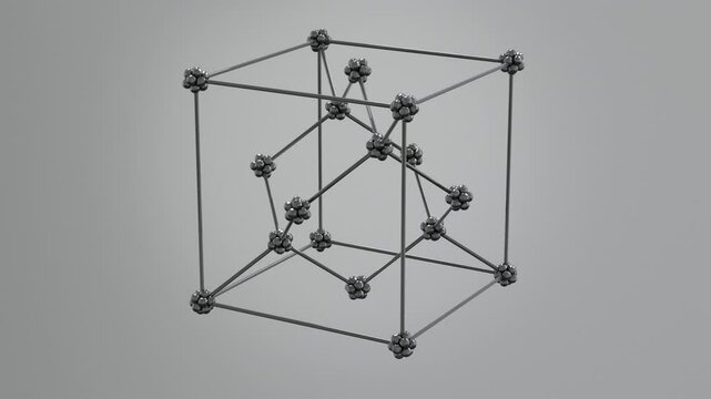 Crystal Silicon Lattice 3D Animation.
