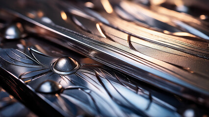 close up of an metal 