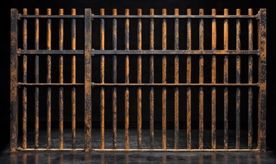 Obraz premium Metal Prison Bars Grid Symbolizing Law and Justice in a Punishment Context