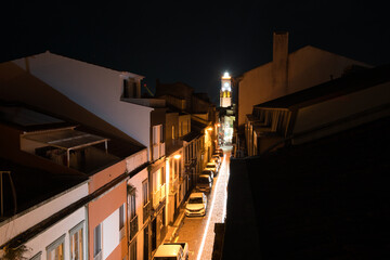ponta delgada street at night