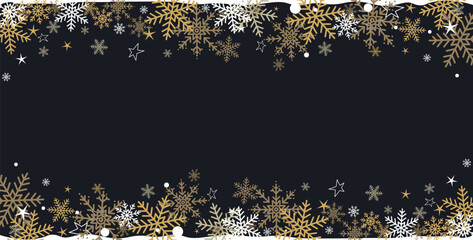 Beautiful gold snowfall Christmas background