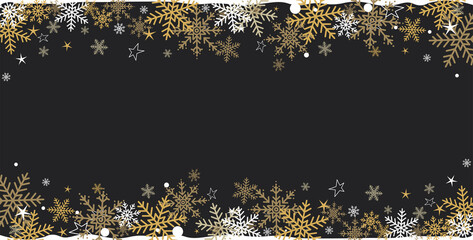 Beautiful gold snowfall Christmas background