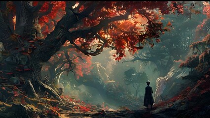 Person Standing in a Forest.