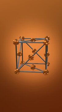 Crystal Copper Lattice Model 3D animation.