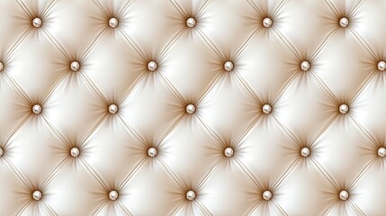 Fototapeta premium Luxurious white Chesterfield sofa with pearl embellishments brings elegance to upscale interior design