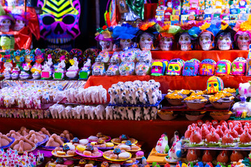 Calaveras de dulce, alfeñiques en Celaya Guanajuato