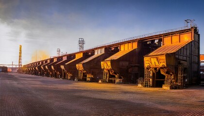 Fototapeta premium 금속을 녹이는 대형 산업 용광로