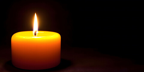 Burning candle symbolizing light and virtue