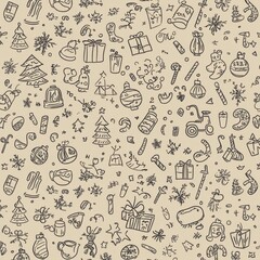 seamless pattern with christmas icons