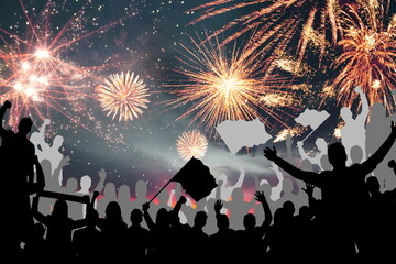 celebration people night holiday firework happy new year landscape 