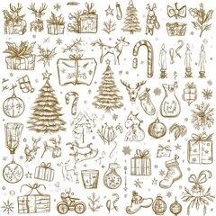 Obraz premium set of christmas icons