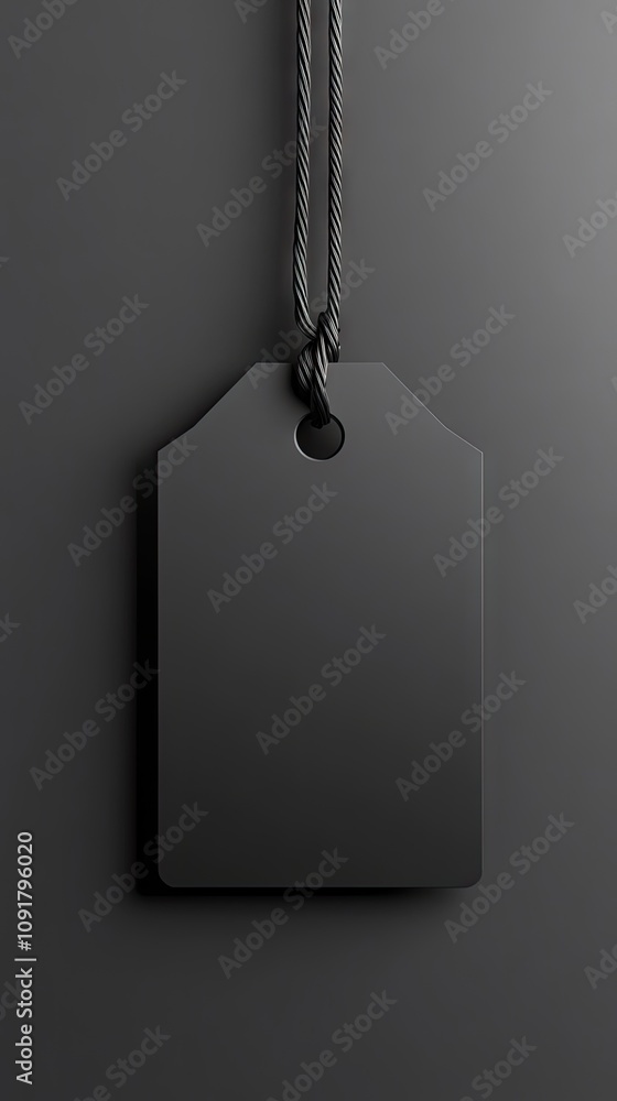 Poster elegant black tag design on a black background for modern branding and web design applications