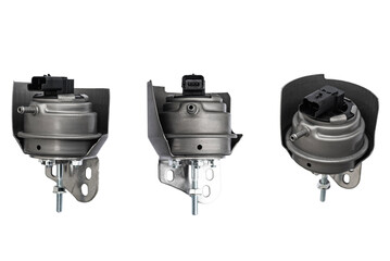 Turbo variable speed drive of a car turbocharger on a white background
