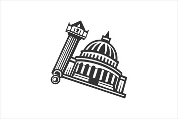 Obraz premium illustration of a temple vector, architecture,